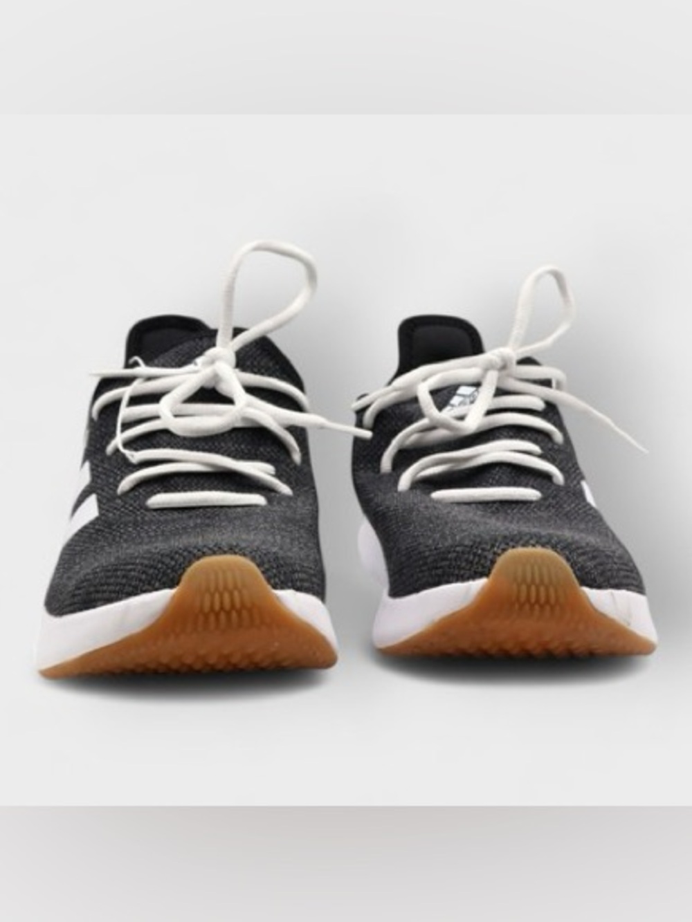 adidas Men's Black and White Athletic Shoes with Gum Sole